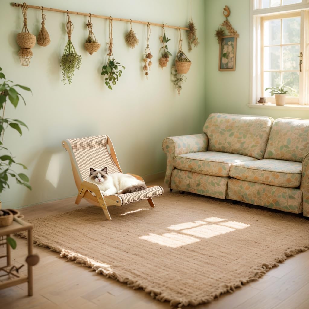 Indulge Your Cat with Our Extra Large Wooden Cat Scratching Lounge - Stylish, Durable, and Perfect for Large Cats!