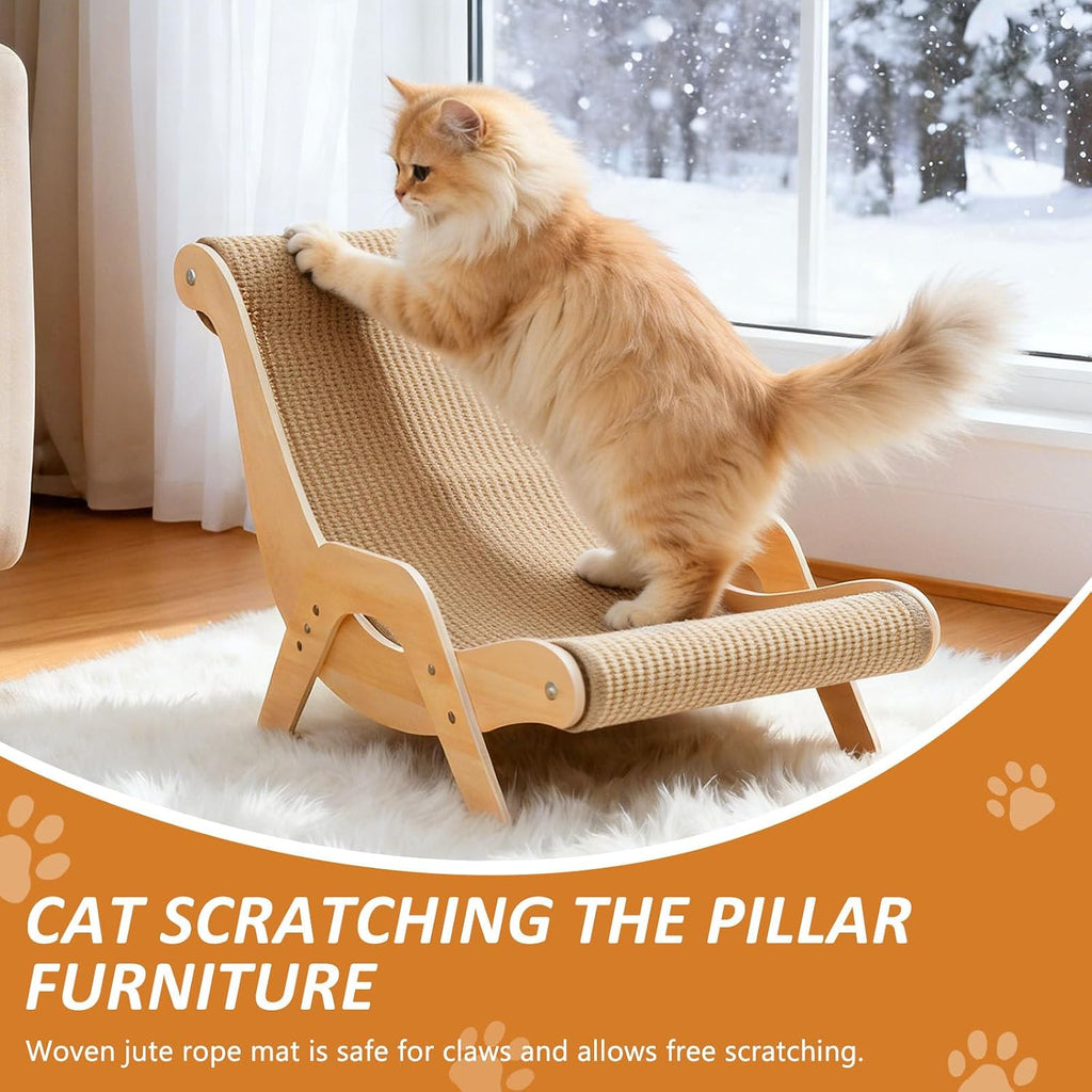 Indulge Your Cat with Our Extra Large Wooden Cat Scratching Lounge - Stylish, Durable, and Perfect for Large Cats!